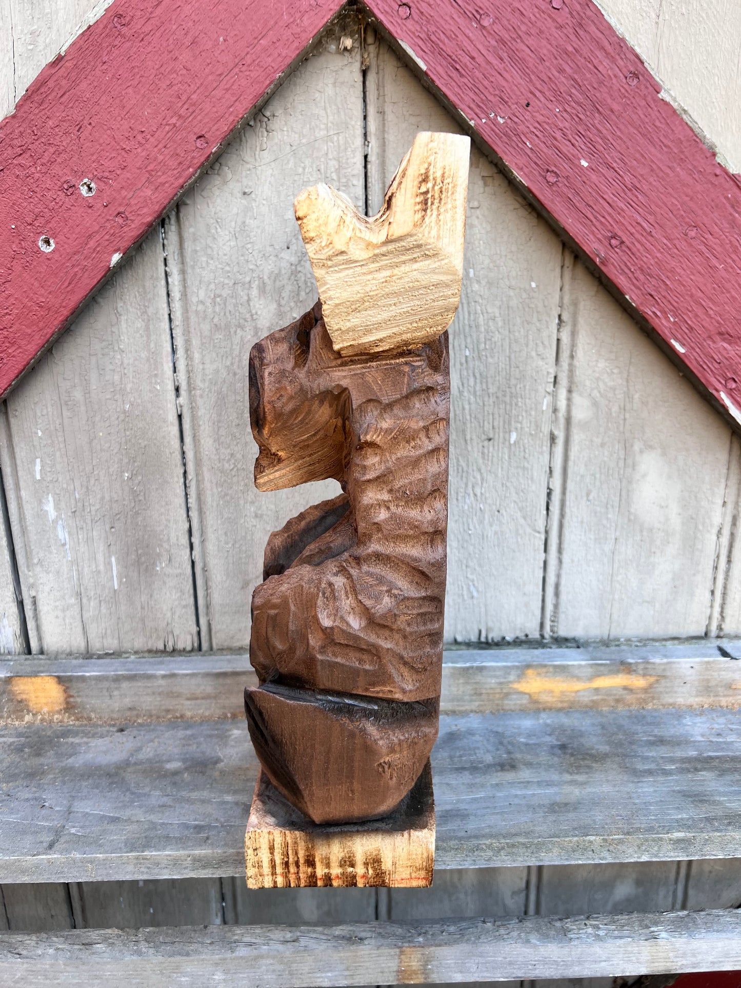 Chainsaw carved moose