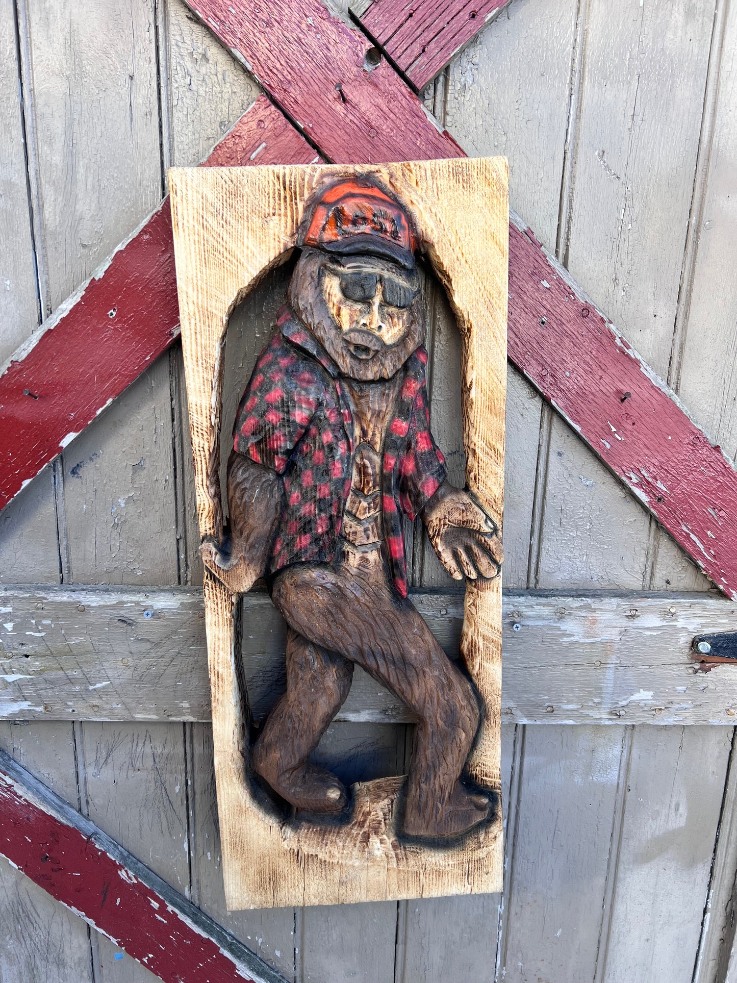 Chainsaw carved Bigfoot