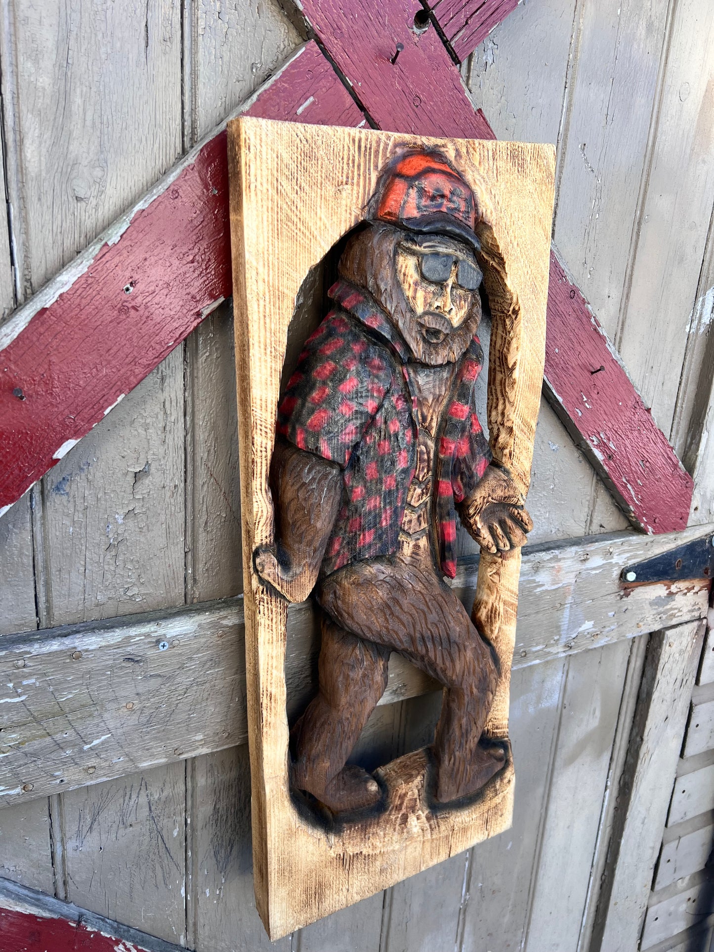 Chainsaw carved Bigfoot