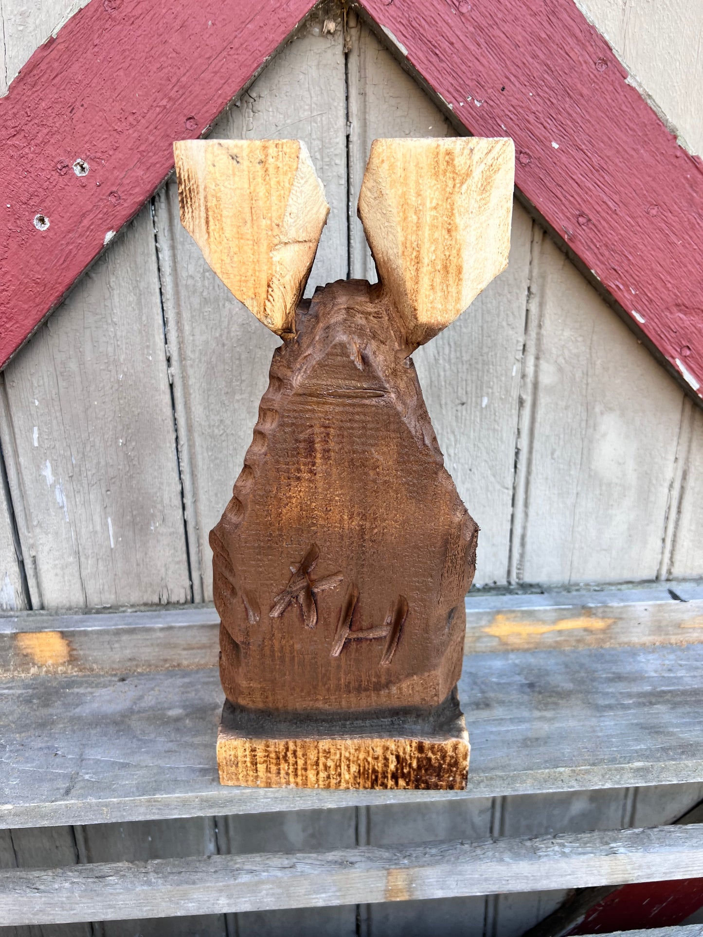 Chainsaw carved moose