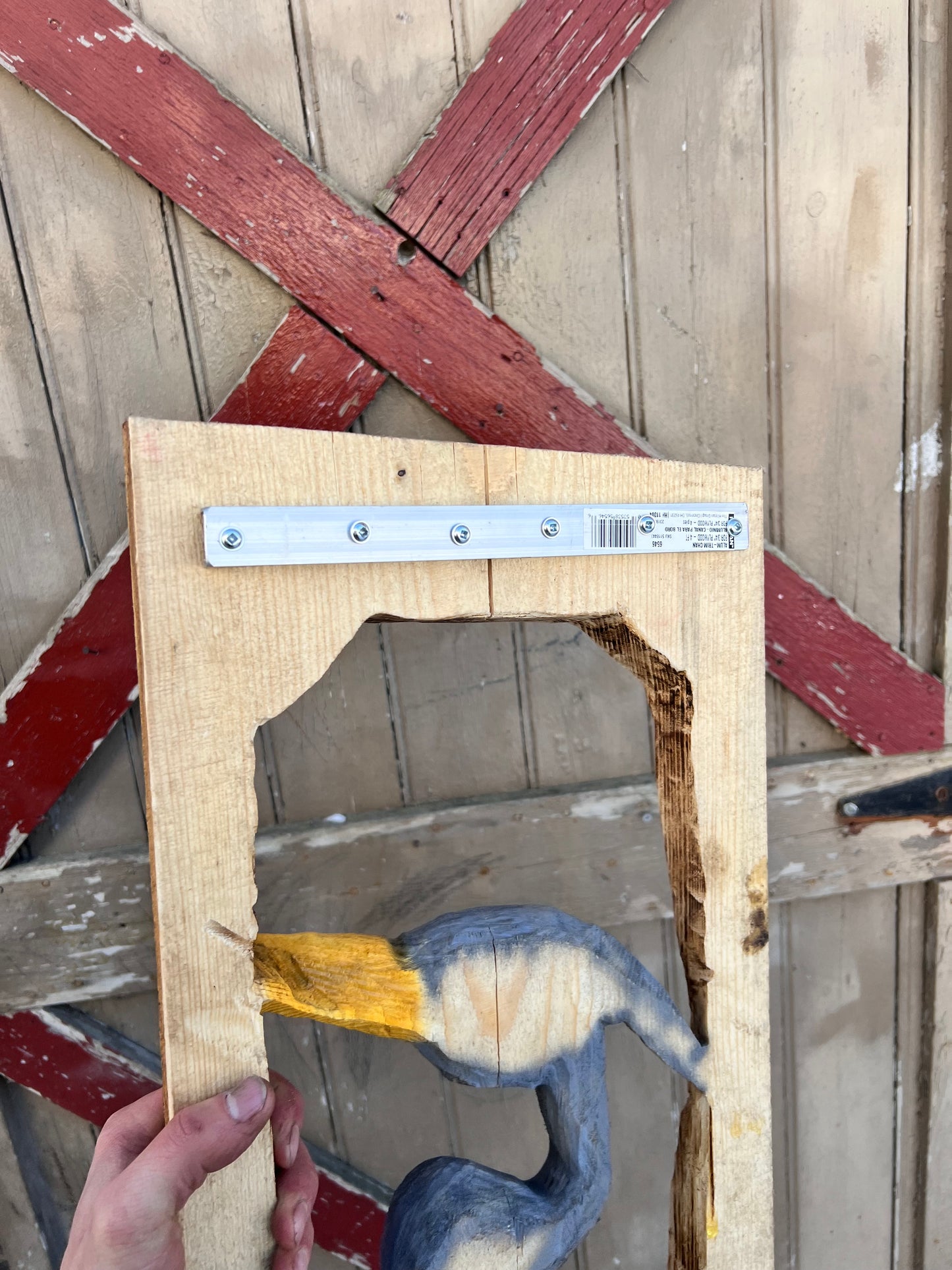 Wall decor .Chainsaw carved Blue Heron