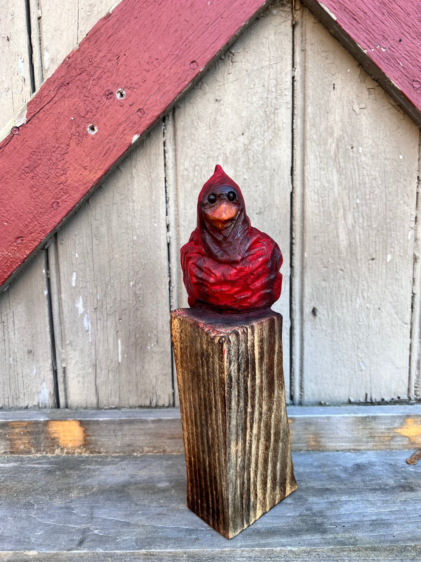 Chainsaw Carved Cardinal