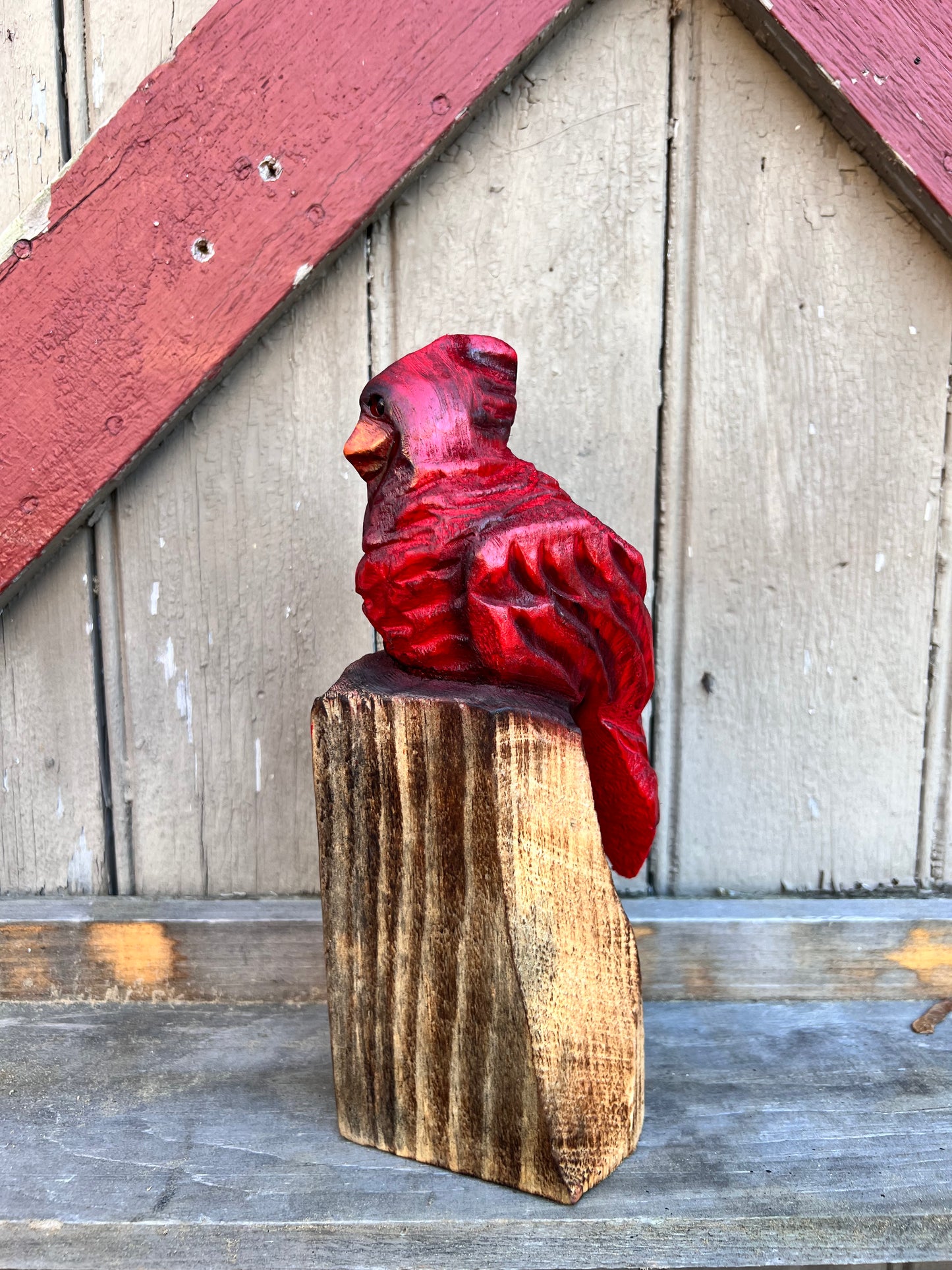Chainsaw Carved Cardinal
