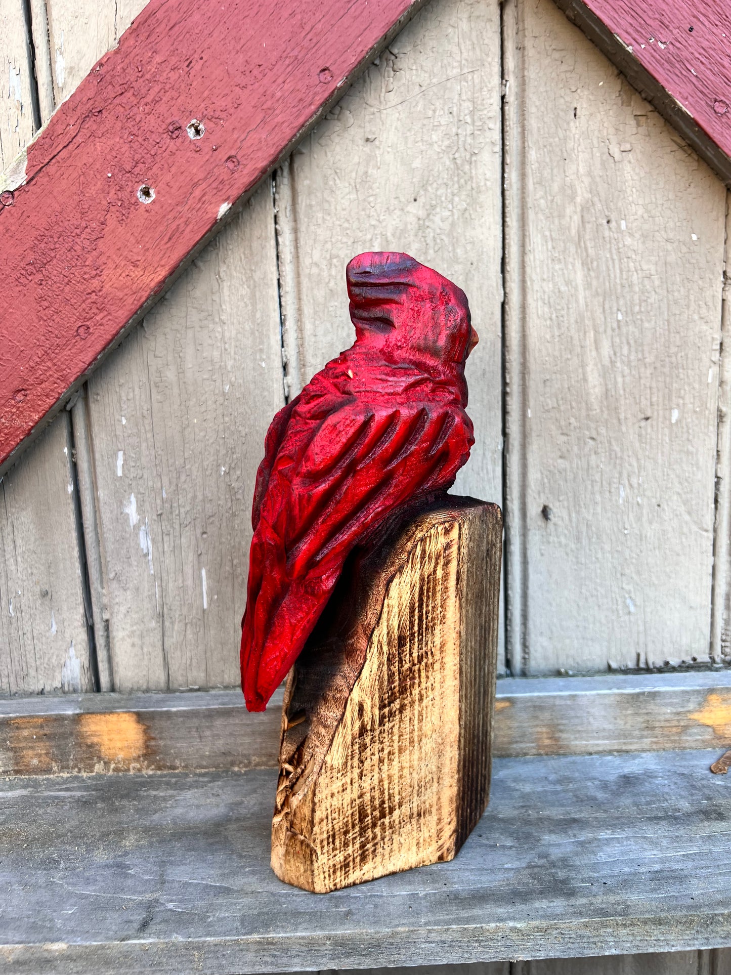 Chainsaw Carved Cardinal